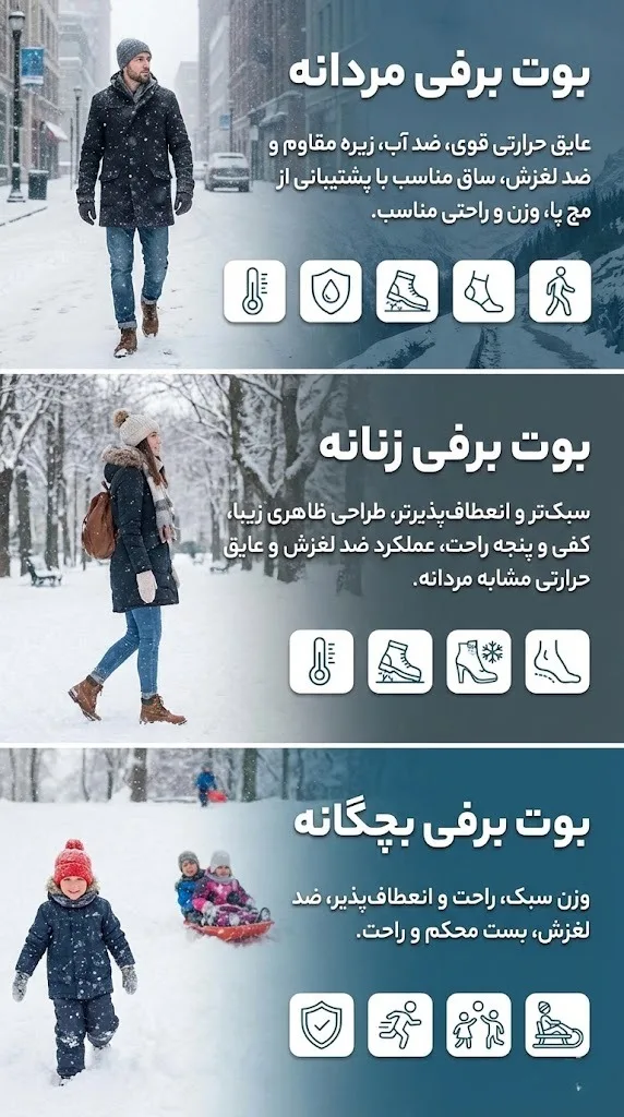 راهنمای خرید بوت برف مردانه