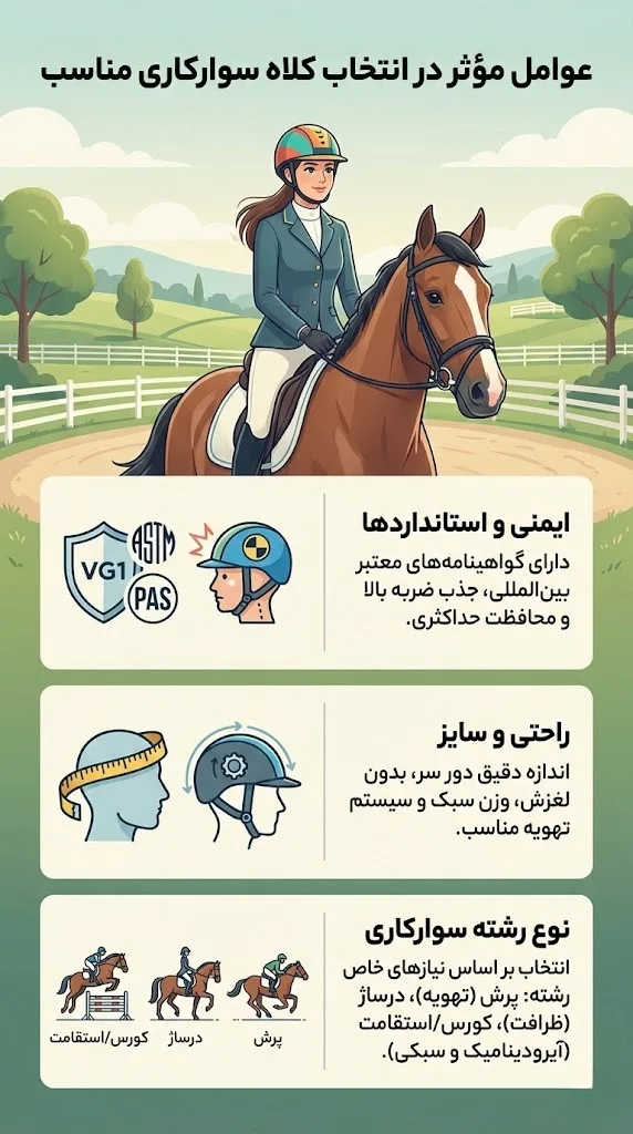 عوامل مؤثر در انتخاب کلاه سوارکاری