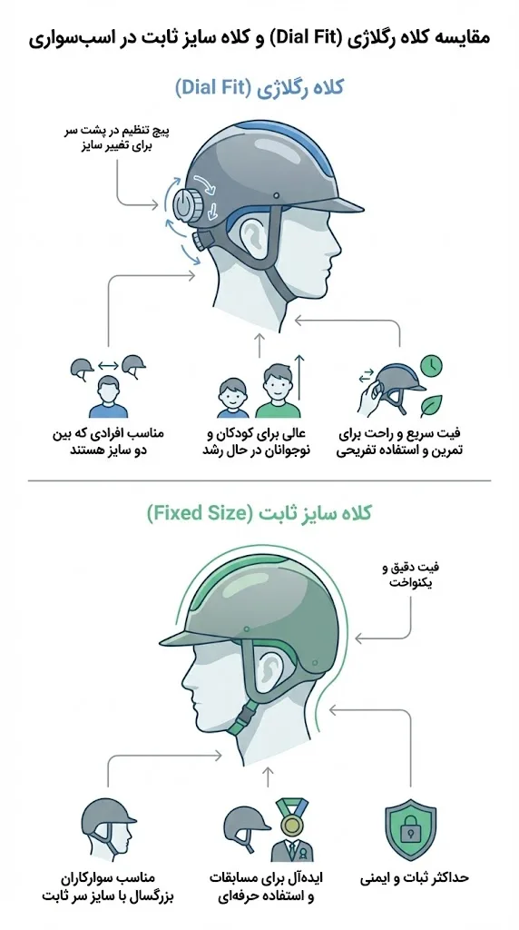 کلاه رگلاژی یا سایز ثابت