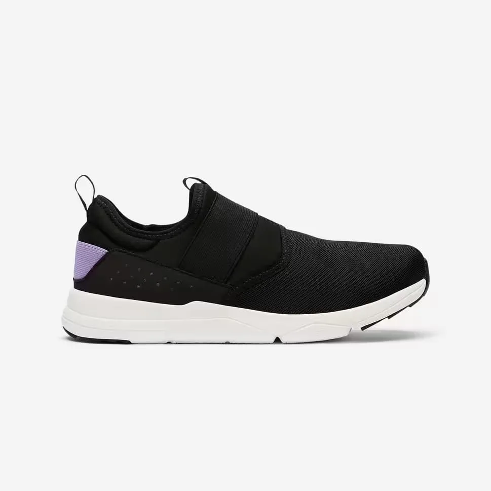 کفش پیاده‌روی زنانه DECATHLON PW 160 Slip On – مشکی/یاسی