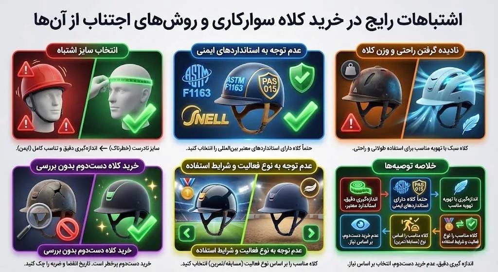 اشتباهات رایح نگه داری کلاه سوار کاری