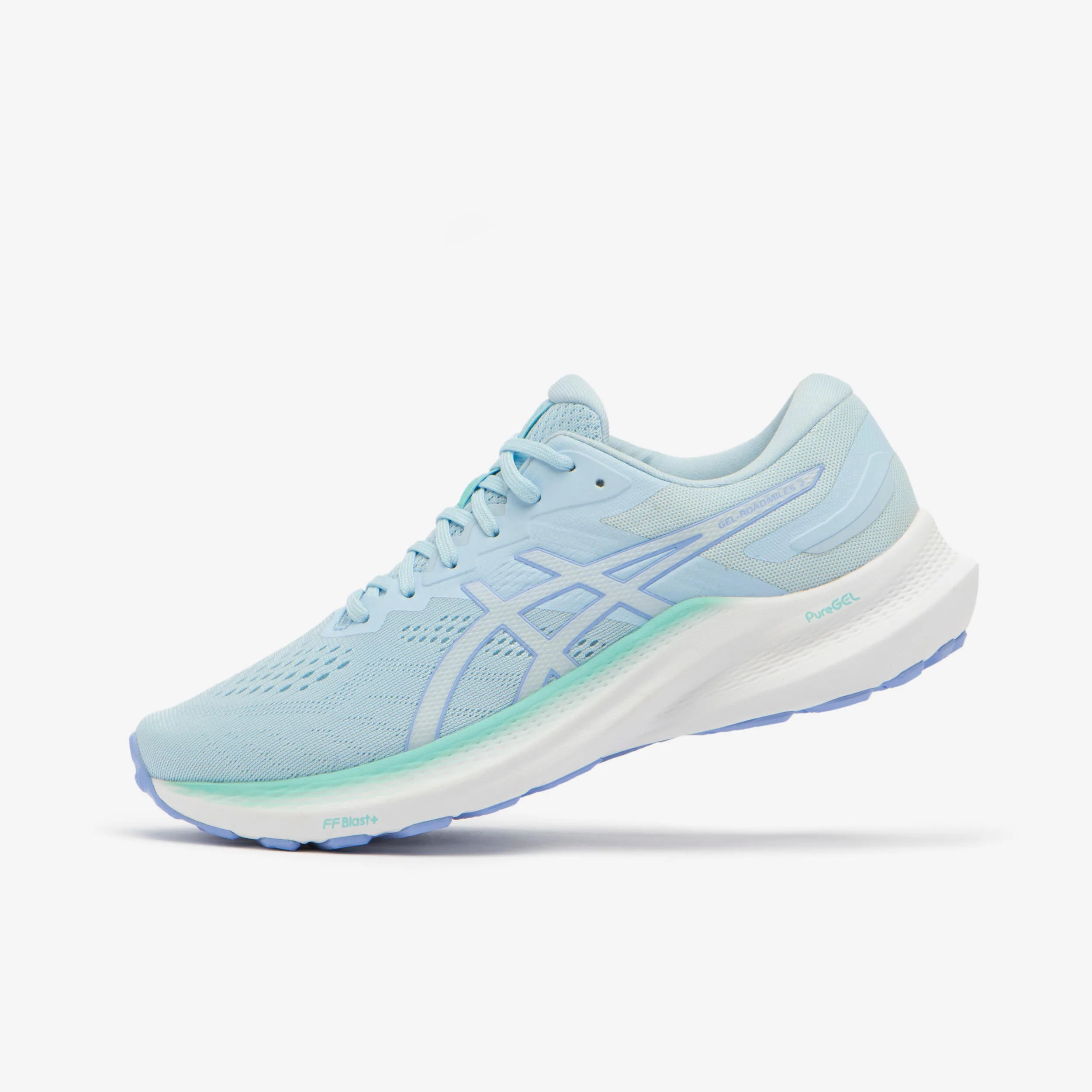 کفش دویدن زنانه ASICS مدل Gel Roadmiles 2 – رنگ آبی/فیروزه‌ای