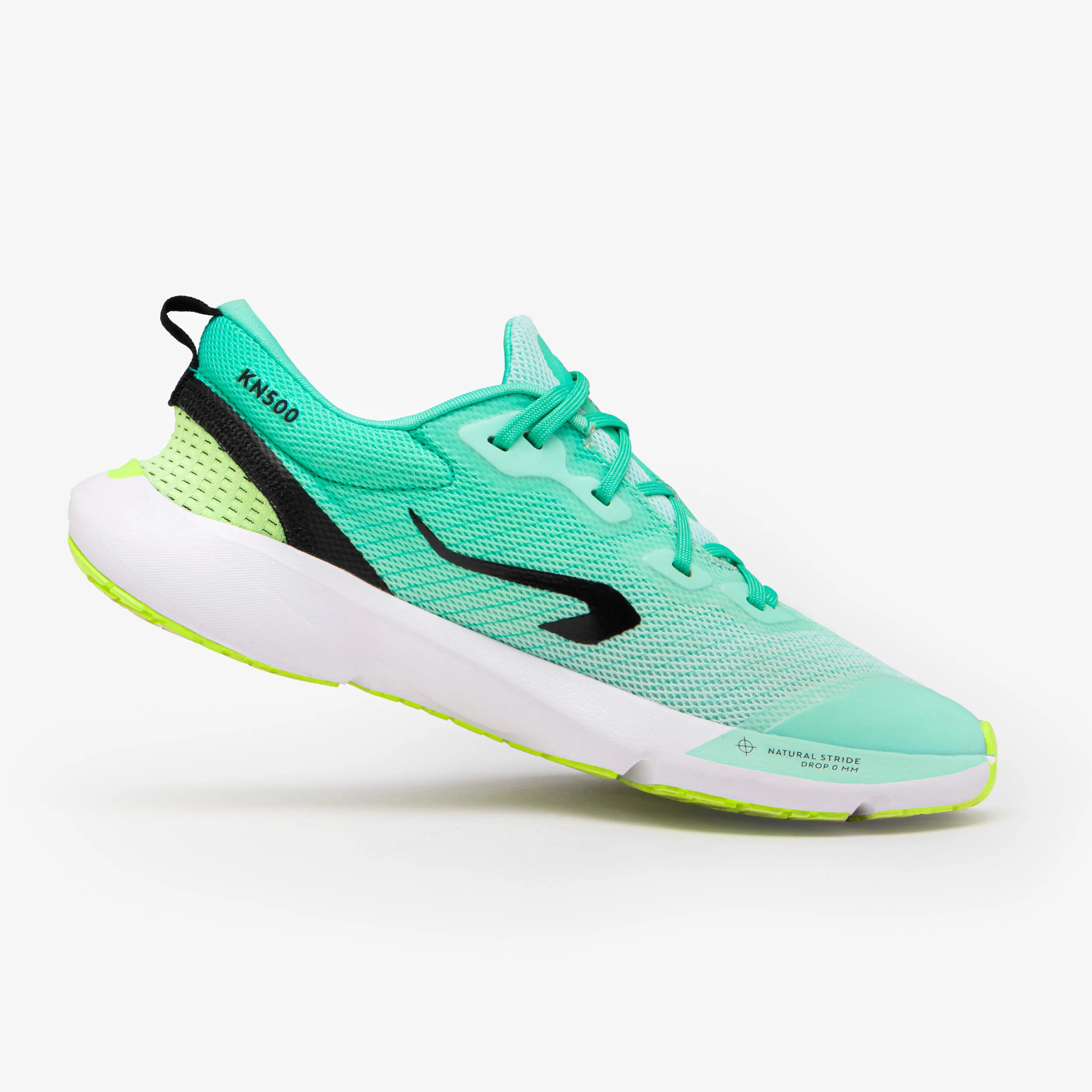 کفش دویدن بچگانه Kiprun KN500 – ۰ Drop – سبز/زرد/مشکی