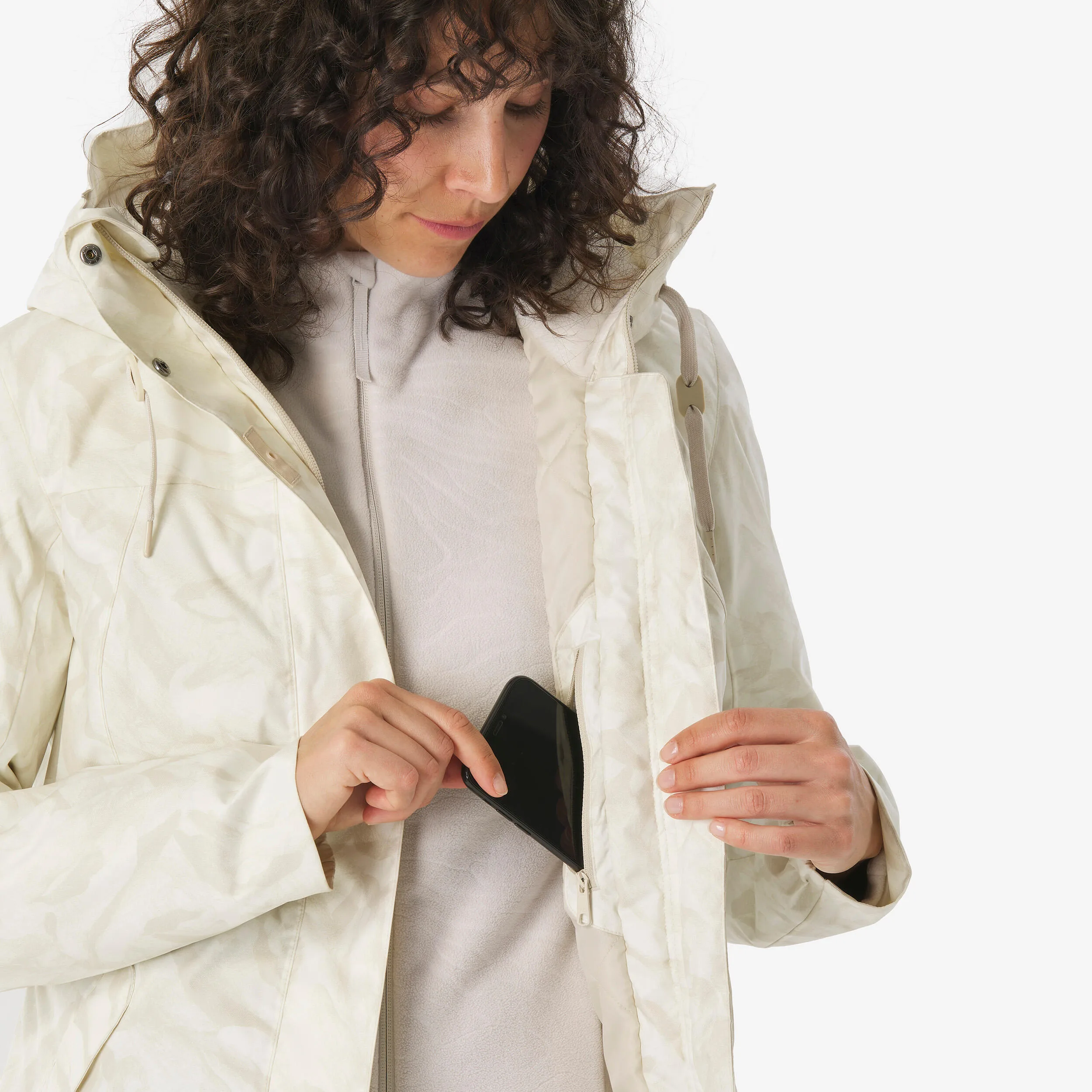 68f66a9b821b0_1760979611 Kadın Outdoor Su Geçirmez Kar Montu/Kışlık Mont - Mor - NH500 -10 °C