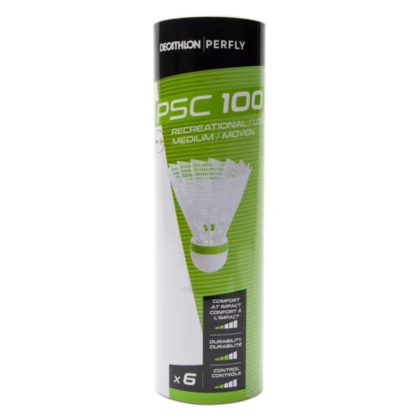 توپ بدمینتون پلاستیکی - سایز متوسط - بسته ۶ عددی - سفید - مدل PSC 100