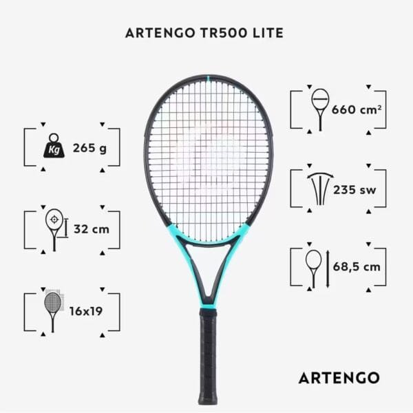 راکت تنیس بزرگسال آرتنگو مدل TR500 LITE - وزن 265 گرم - Image 2