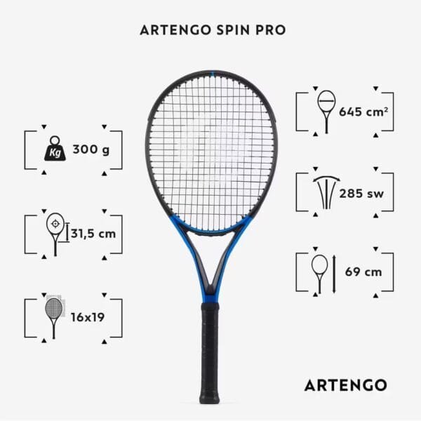 راکت تنیس بزرگسالان - 300 گرم - TR930 SPIN PRO-ARTENGO - Image 2