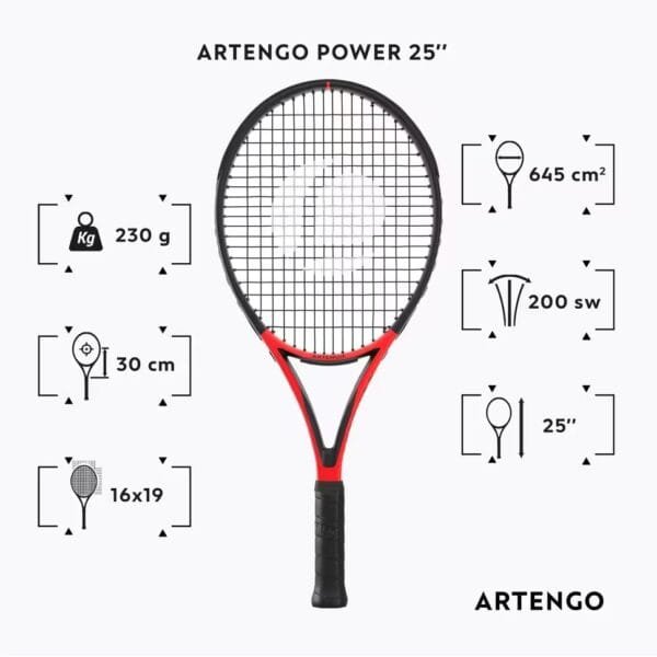 راکت تنیس بچگانه - 25 اینچ - TR990 Power - Image 3