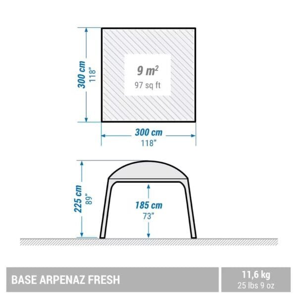 چادر سایبان 10 نفره QUECHUA - Arpenaz Base Fresh - Image 3
