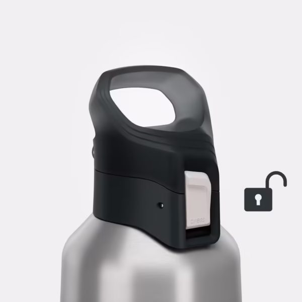 فلاسک استیل ضد زنگ فضای باز - 1 لیتر - عایق حرارتی - رنگ خاکی - برند QUECHUA