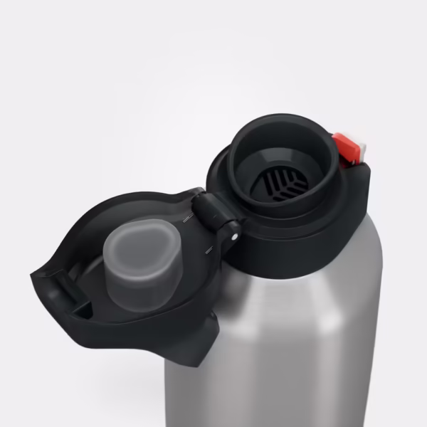 فلاسک استیل ضد زنگ فضای باز - 1 لیتر - عایق حرارتی - رنگ خاکی - برند QUECHUA
