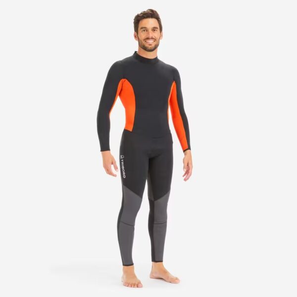 لباس غواصی مردانه - نئوپرن پوشش‌دار - ضخامت ۳/۲ میلیمتر - رنگ مشکی / نارنجی - مدل Dinghy 500 - برند TRIBORDE