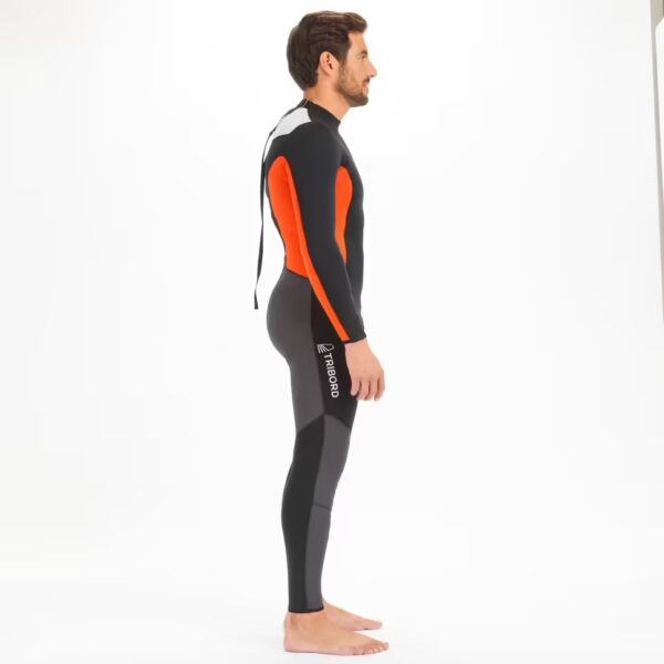 لباس غواصی مردانه - نئوپرن پوشش‌دار - ضخامت ۳/۲ میلیمتر - رنگ مشکی / نارنجی - مدل Dinghy 500 - برند TRIBORDE - Image 3