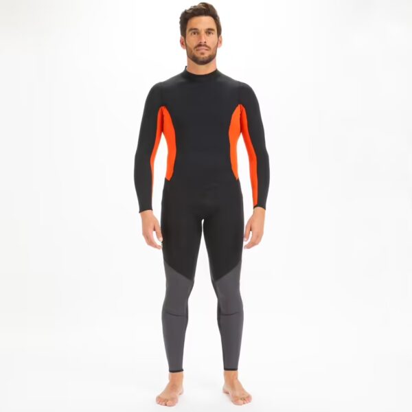 لباس غواصی مردانه - نئوپرن پوشش‌دار - ضخامت ۳/۲ میلیمتر - رنگ مشکی / نارنجی - مدل Dinghy 500 - برند TRIBORDE - Image 4