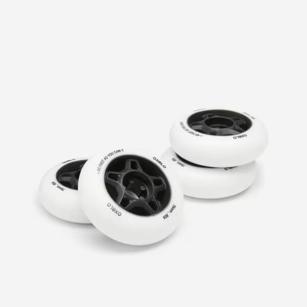 چرخ اسکیت فیتنس - 4 عدد - 76 میلی‌متر / 80A - سفید - برند OXELO - Image 6