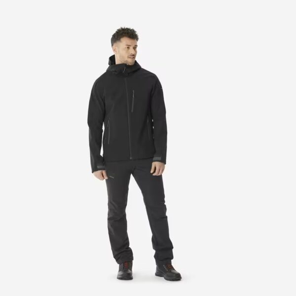 کاپشن سافت شل مردانه FORCLAZ برای طبیعت‌گردی - رنگ مشکی - مدل 500 Windwarm - Image 3