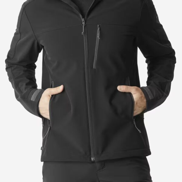 کاپشن سافت شل مردانه FORCLAZ برای طبیعت‌گردی - رنگ مشکی - مدل 500 Windwarm - Image 6