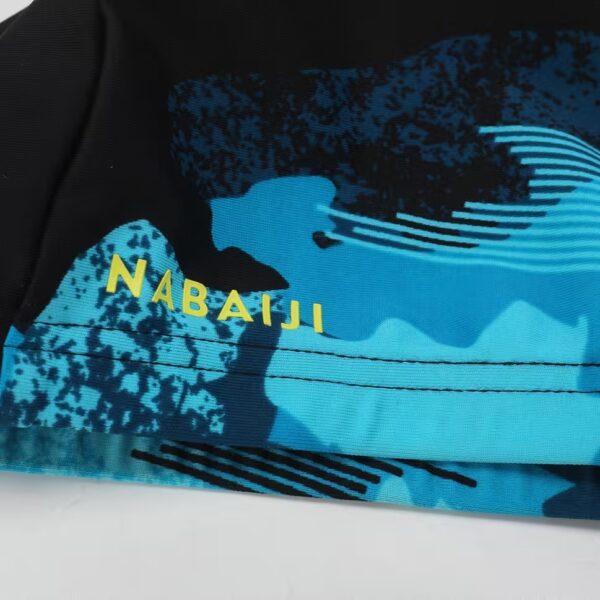 کلاه شنا / پارچه چاپی / مشکی ابی / NABAIJI - Image 4