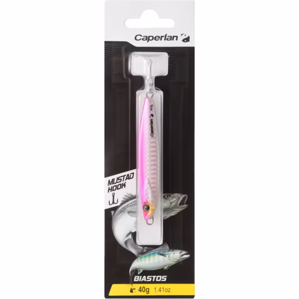 Sea Fishing Casting Jig Spoon - 40 G - Pink - Biastos