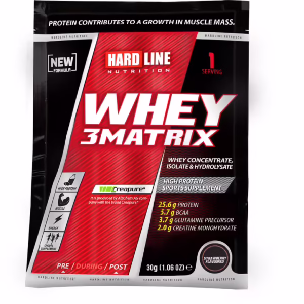 پروتئین وی Hardline مدل Whey 3 Matrix – طعم شکلات – ۳۰ گرمی (تک‌نفره) - Image 2