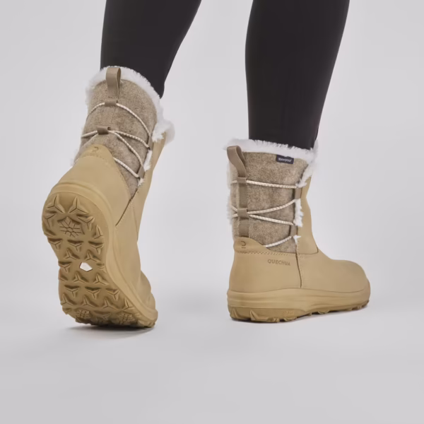 بوت چرم ضدآب زنانه QUECHUA مدل SH500