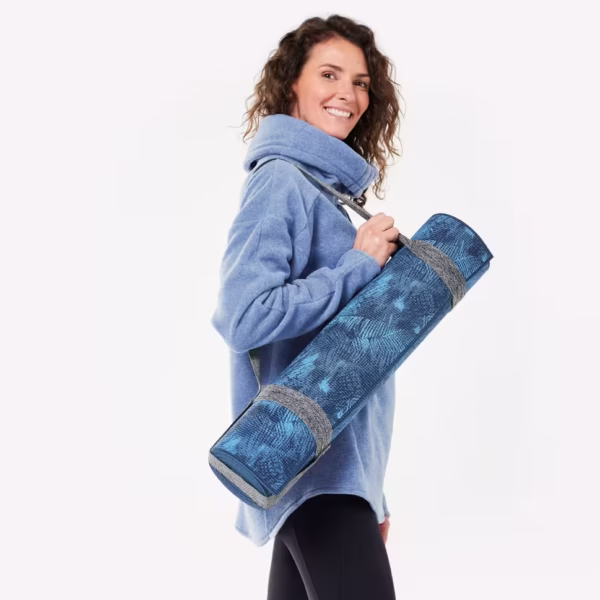 KIMJALY Comfortable Yoga Mat - Patterned Blue - 173cm X 61cm X 8mm