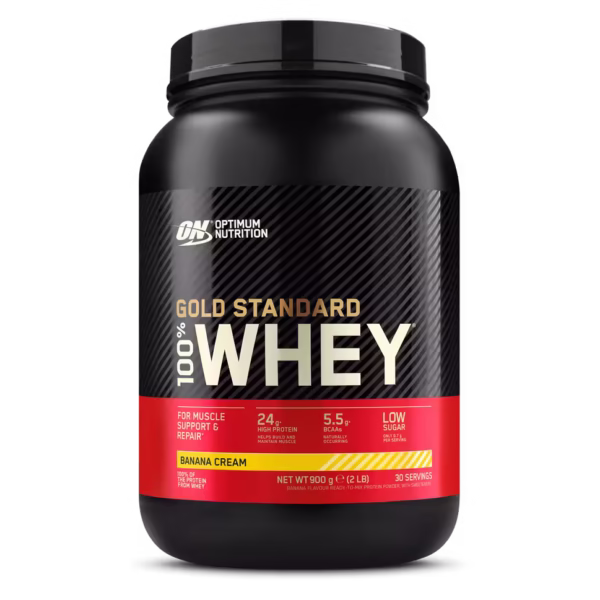 پودر پروتئین Optimum Gold Standard Whey - طعم موز - ۹۰۸ گرم