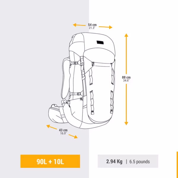 کوله‌پشتی کوهنوردی مردانه FORCLAZ مدل MT900 Symbium