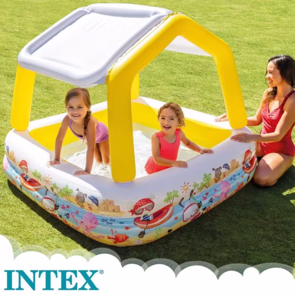 استخر بادی کودک اینتکس مدل سقف‌دار – ابعاد 157×157×122 سانتی‌متر