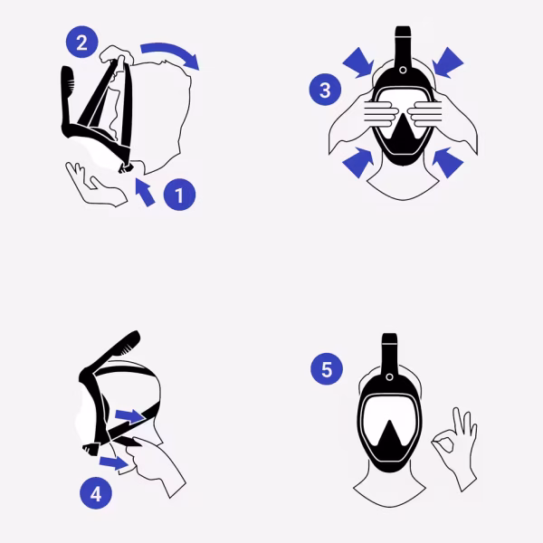 ماسک غواصی تمام صورت Subea Easybreath مدل بزرگسال – خاکستری – بدون کیف