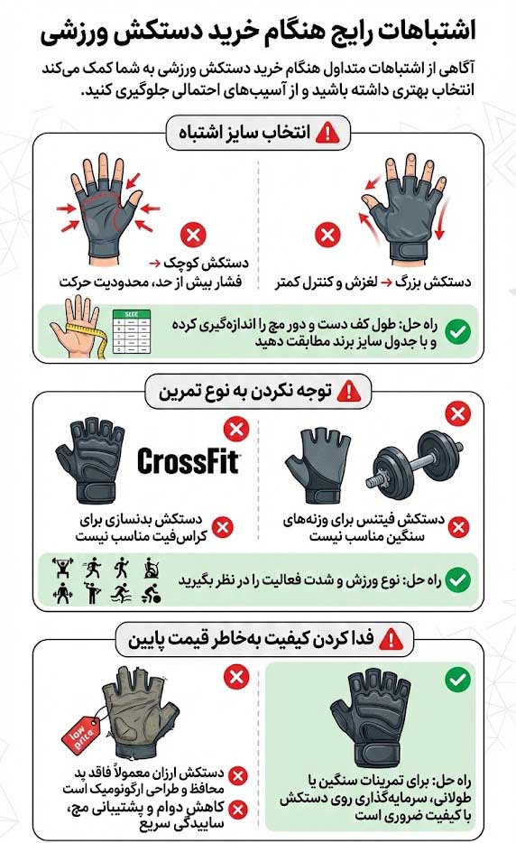 اشتباهات رایج هنگام خرید دستکش ورزشی