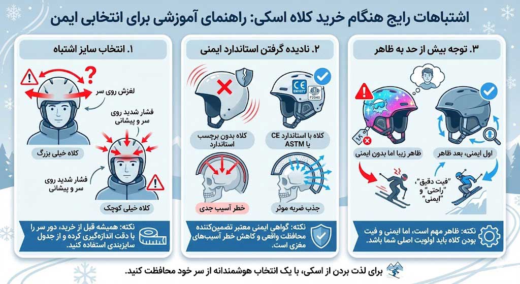 اشتباهات رایج هنگام خرید کلاه اسکی