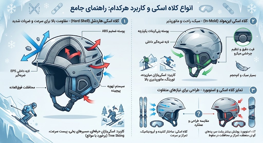  انواع کلاه اسکی