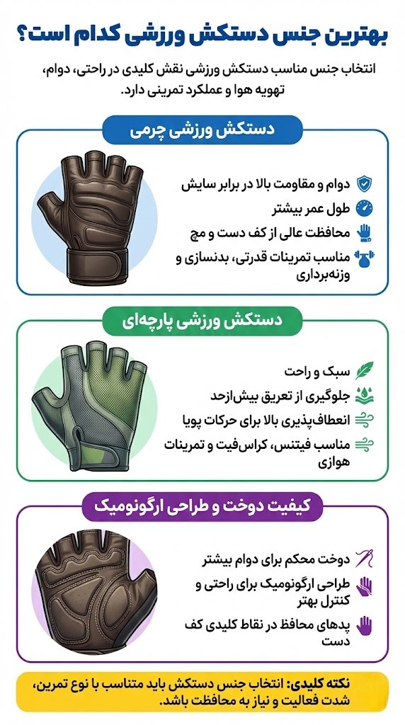 بهترین جنس دستکش ورزشی