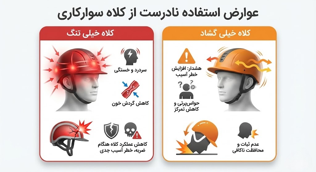 عوارض استفاده نادرست از کلاه سوارکاری