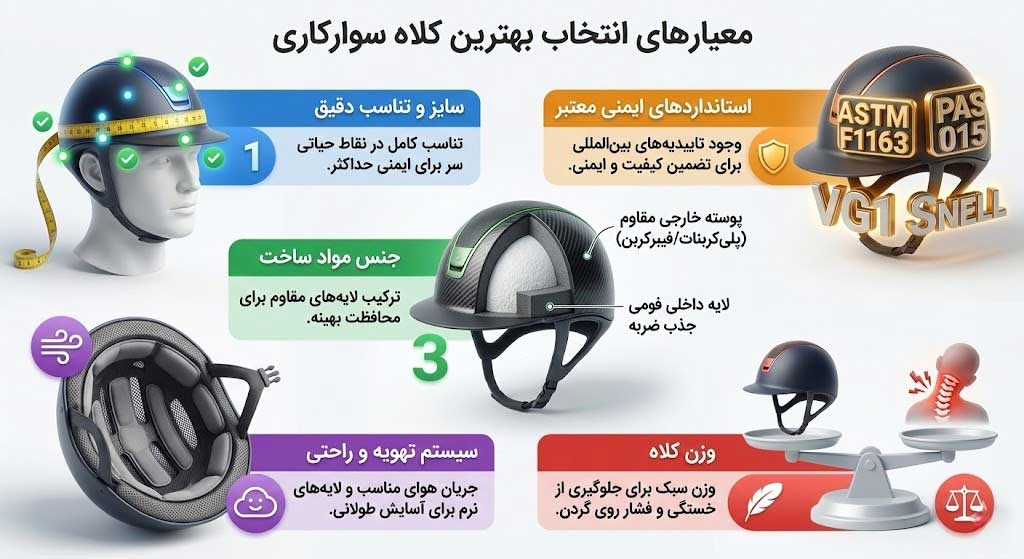 معیارهای انتخاب بهترین کلاه سوارکاری