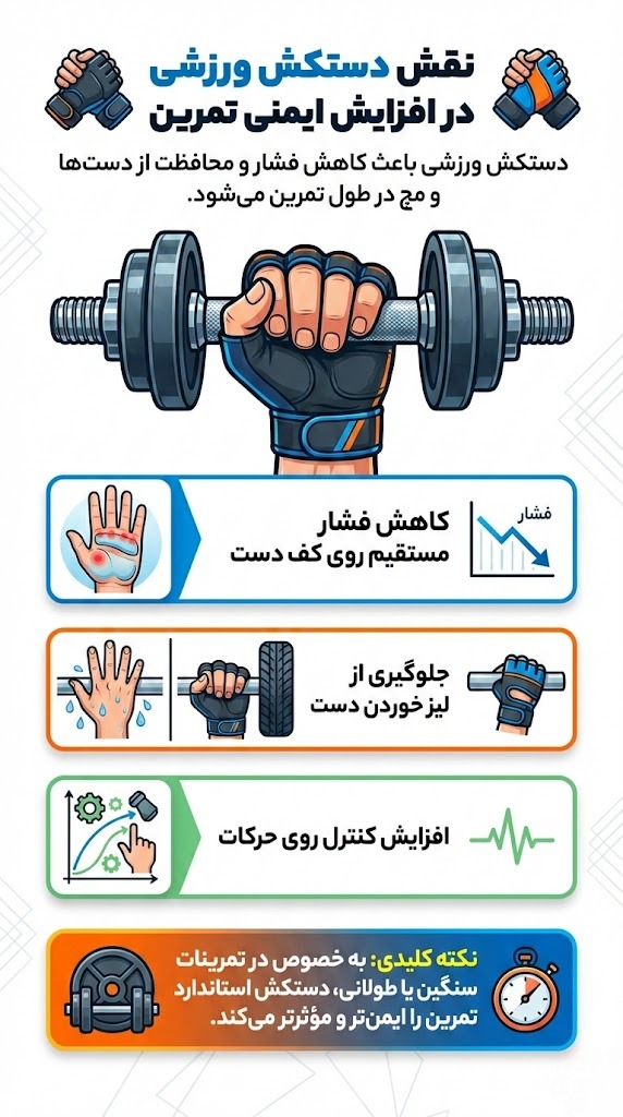 نقش دستکش ورزشی در افزایش ایمنی تمرین