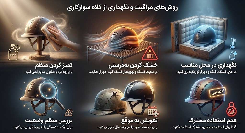 نگهداری و مراقبت از کلاه سوارکاری برای افزایش طول عمر آن