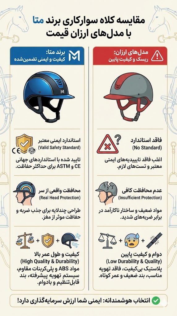 مقایسه با سایر کلاه‌های سوارکاری