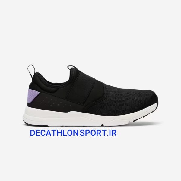 کفش پیاده‌روی زنانه DECATHLON PW 160 Slip On - مشکی/یاسی